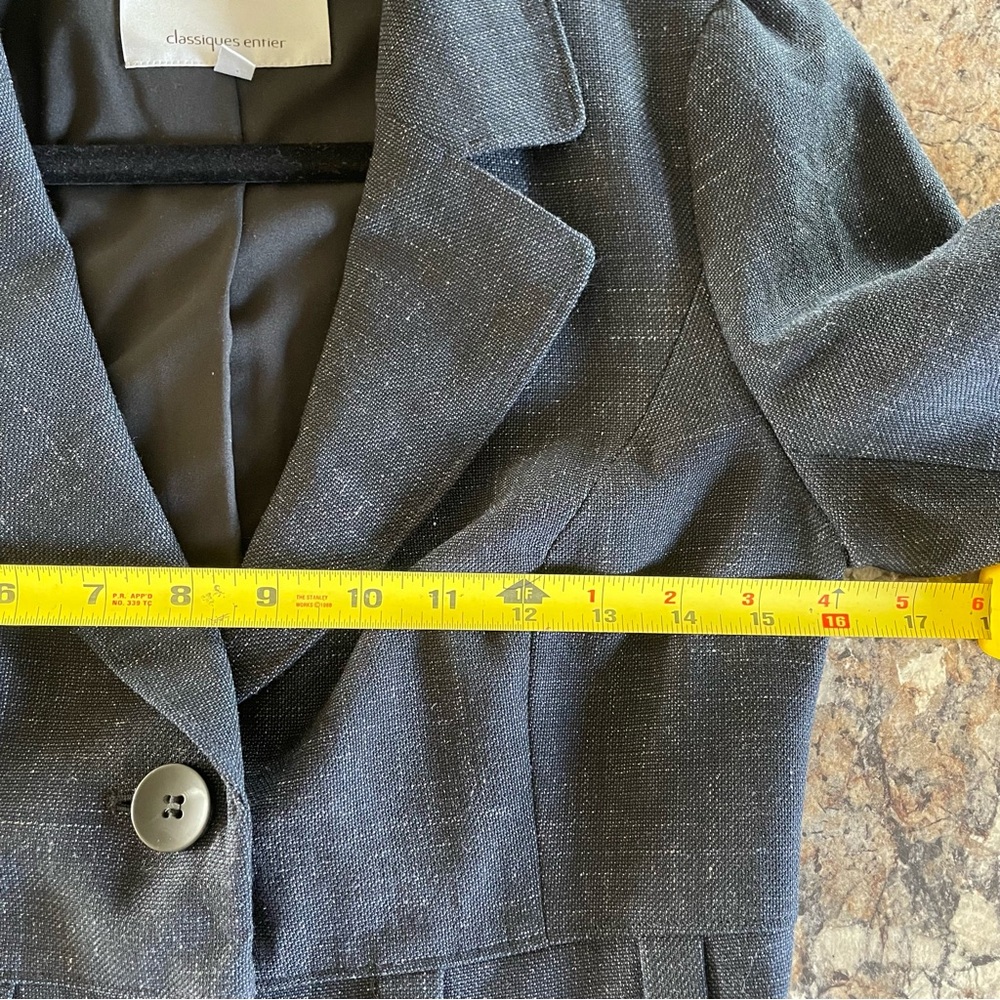 Classiques Entier Navy Virgin Wool Linen Blend Suit Set 2 Career Work Office - Picture 14 of 16
